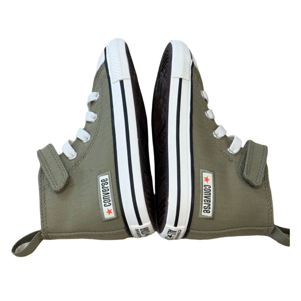 Converse Kids Olive green High Tops Sneakers Unisex toddler size 9 NIB NEW - Picture 3 of 8